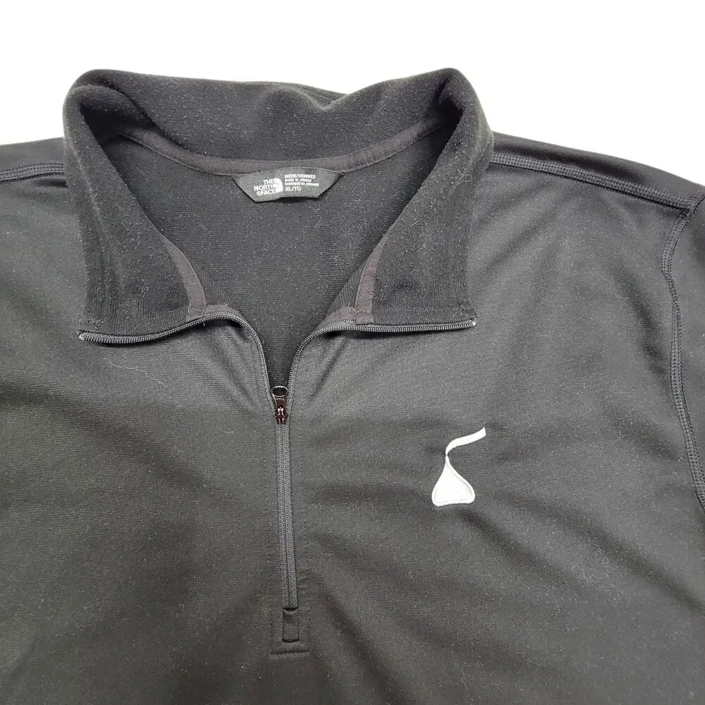 The North Face Mens XL 1/4 Zip Fleece Pullover Hershey Kiss USA Flag Black READ